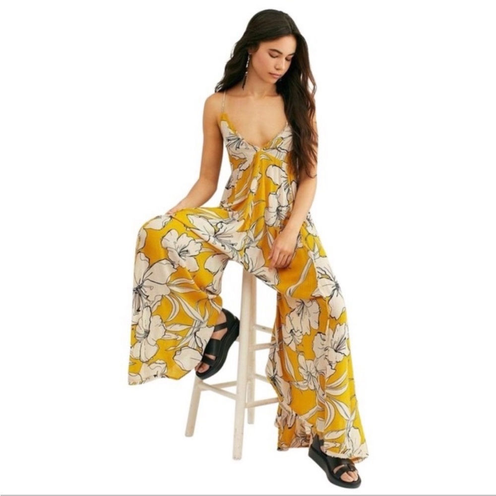 Free People | Say You Love Me Floral Onesie Yellow floral romper.